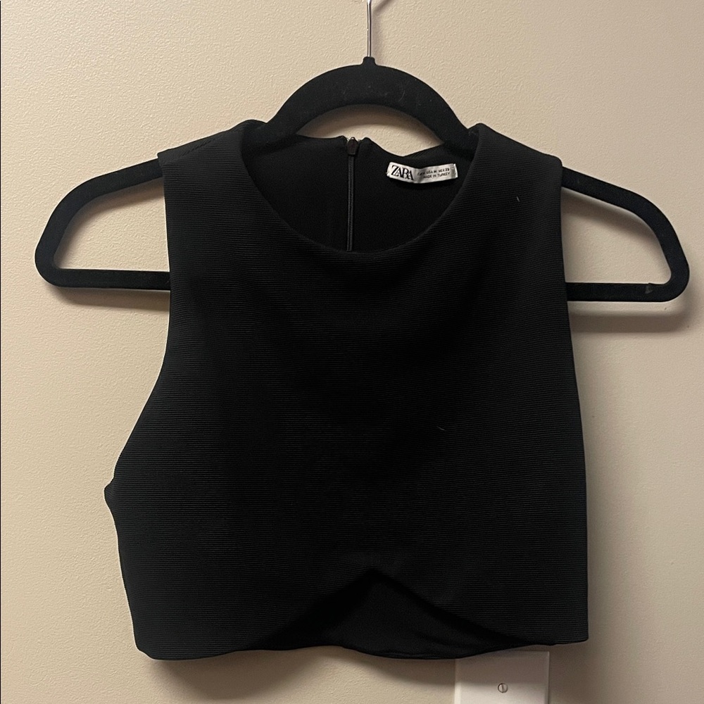 Zara Elegant Black Crop Top
